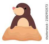 Mole icon cartoon vector. Cute animal. Funny game