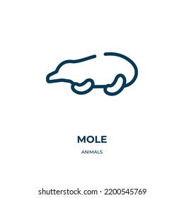 Mole icon. Linear vector illustration from animals collection. Outline mole icon vector. Thin line symbol for use on web and mobile apps, logo, print media.