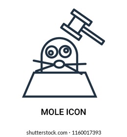 Mole icon vector isolated on white background, Mole transparent sign , outline linear symbol or thin lined pictogram