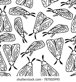 Mole insect vector illustration. Doodle style. Design, print, decor, textile, paper