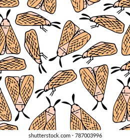 Mole insect vector illustration. Doodle style. Design, print, decor, textile, paper