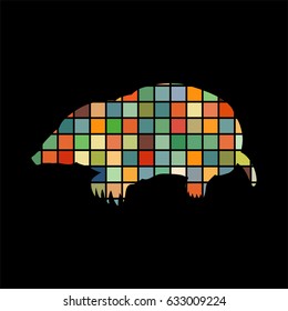 Mole insectivores mammal color silhouette animal