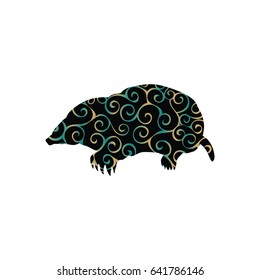 Mole insectivores mammal color silhouette animal