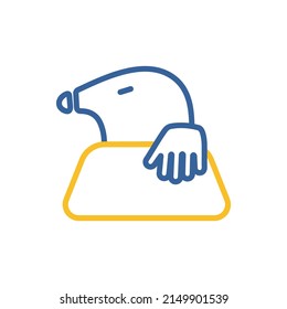 Mole isolated icon for garden craft. Agriculture sign. Graph symbol for your web site design, logo, app, UI. Vector illustration, EPS10.