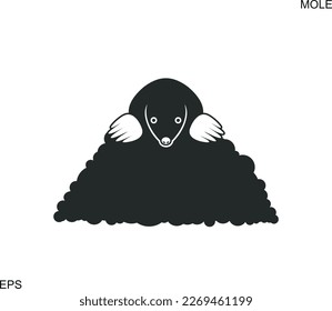 Mole logo. Isolated mole on white background