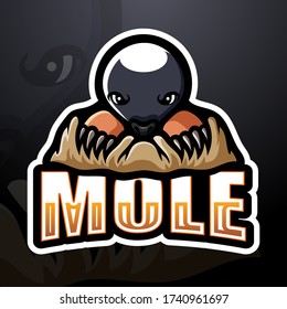 Mole mascot esport logo design
