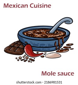 Mole - mexican spicy food traditional in Mexico.