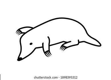 Mole outline icon. Clipart image isolated on white background.