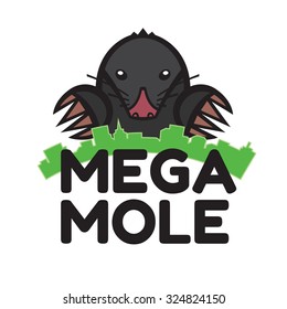 mole pest animal vector illustration - set of household pests in pure style