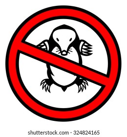 mole pest animal vector illustration - set of household pests in pure style