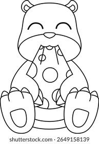 Mole Pizza Animal Vetor Ilustração de Arte Gráfica