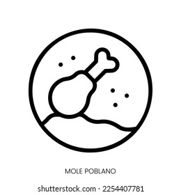 mole poblano icon. Line Art Style Design Isolated On White Background