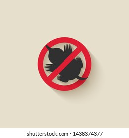 Mole silhouette. Animal pest icon stop sign