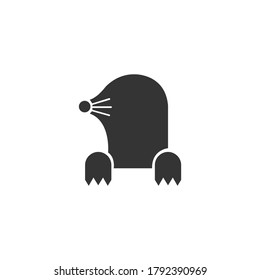 Mole silhouette vector on a white background