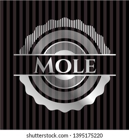 Mole silver badge or emblem. Vector Illustration. Mosaic.