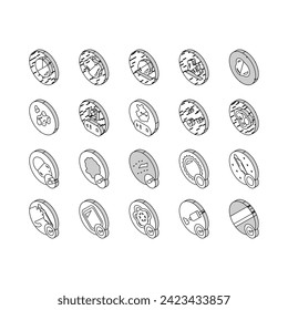 Mole Skin Problem And Disease isometric icons set. Asymmetrical And Uneven Borders Melanoma, Laser And Surgical Mole Removal, Massage Scar And Corticosteroid Injection Color