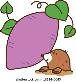 Mole and sweet potato illustration