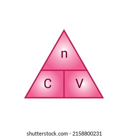 Mole Triangle Formula Chemistry Vector Illustration Stock Vector ...