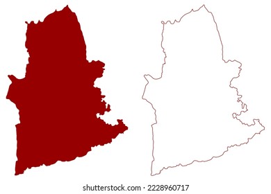 Mole Valley Non-metropolitan district (United Kingdom of Great Britain and Northern Ireland, ceremonial county Surrey, England) map vector illustration, scribble sketch