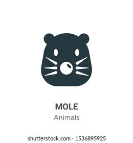 Mole vector icon on white background. Flat vector mole icon symbol sign from modern animals collection for mobile concept and web apps design.