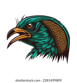 Mole or wild animal roaring muzzle for sport team mascot. Vector isolated flat icon of wildcat Peacock predator symbol for blazon, badge or hunting nature adventure club. 