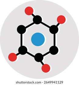 Icono de la molécula en el fondo blanco EPS