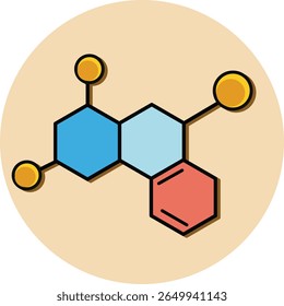 Icono de la molécula en el fondo blanco EPS
