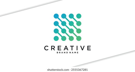Molecul tech logo design. Creative shape modern concept. Premium Vector