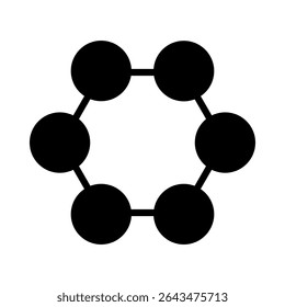 Vetor de ícone de estrutura de moléculas. Sinal de ilustração da estrutura do átomo. símbolo da molécula. ícone da web do átomo. Design do logotipo da física.