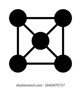 Vetor de ícone de estrutura de moléculas. Sinal de ilustração da estrutura do átomo. símbolo da molécula. ícone da web do átomo. Design do logotipo da física.