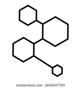Vetor de ícone de estrutura de moléculas. Sinal de ilustração da estrutura do átomo. símbolo da molécula. ícone da web do átomo. Design do logotipo da física.