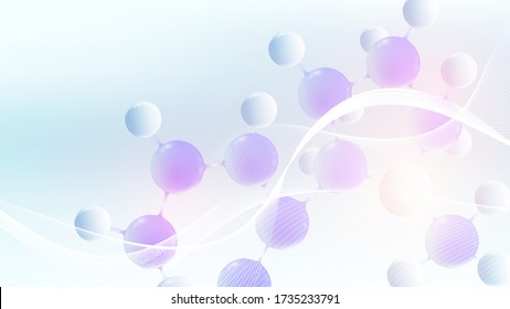 Molecular 3d vector structure molecule or atom. Scientific vector illustration for Science or Medical background. Molecular innovation model. Abstract biotechnological background chemistry research