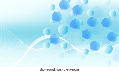 Molecular 3d vector structure molecule or atom. Scientific vector illustration for Science or Medical background. Molecular innovation model. Abstract biotechnological background chemistry research