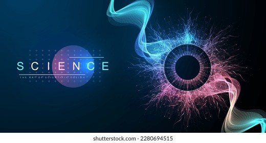 Molecular abstract structure background. Scientific vector illustration with molecule DNA. Medical, science and technology concept for banner template or header