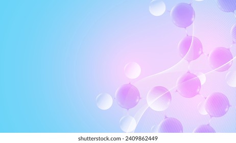 Fondo molecular de estructura abstracta. Ilustración vectorial científica con ADN molécula. Concepto médico, científico y tecnológico para la plantilla de banner o cabecera.