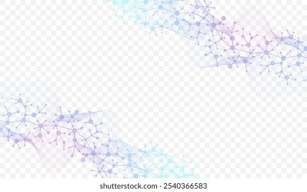 Molecular abstract structure background. Scientific vector illustration with molecule DNA. Medical, science and technology concept for banner template or header