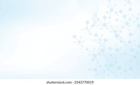 Molecular abstract structure background. Scientific vector illustration with molecule DNA. Medical, science and technology concept for banner template or header