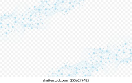 Molecular abstract structure background. Scientific vector illustration with molecule DNA. Medical, science and technology concept for banner template or header.