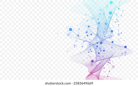 Molecular abstract structure background. Scientific vector illustration with molecule DNA. Medical, science and technology concept for banner template or header.
