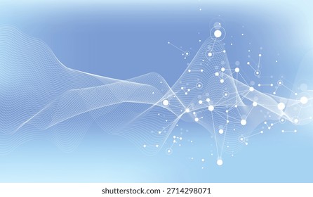 Molecular abstract structure background. Scientific vector illustration with molecule DNA. Medical, science and technology concept for banner template or header