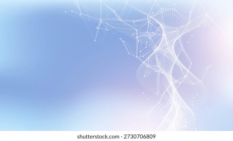 Fondo de estructura abstracta molecular. Ilustración vectorial científica con la molécula de ADN. Concepto médico, científico y tecnológico para la Plantilla o el cabezal del Anuncio