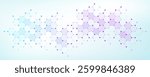 Molecular abstract structure and genetic engineering DNA. Healthcare and medicine background concept. Scientific research background. Wave flow. Innovation pattern. Vector illustration.