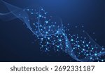 Molecular abstract structure and genetic engineering DNA. Healthcare and medicine background concept. Scientific research background. Wave flow. Innovation pattern. Vector illustration.