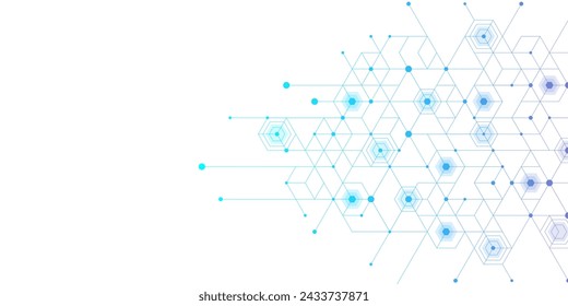 Molecular abstract structure and genetic engineering DNA. Healthcare and medicine background concept. Scientific research background. Wave flow. Innovation pattern. Vector illustration.