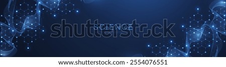 Molecular abstract structure and genetic engineering DNA. Healthcare and medicine background concept. Scientific research background. Wave flow. Innovation pattern. Vector illustration