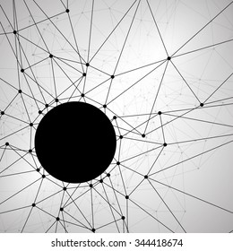 Molecular abstract structure illustration with gray background