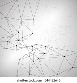 Molecular abstract structure illustration with gray background
