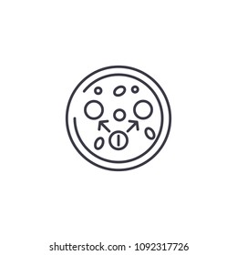Molecular analysis linear icon concept. Molecular analysis line vector sign, symbol, illustration.