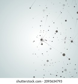 Molecular atom line connection background. Abstract element science structure design