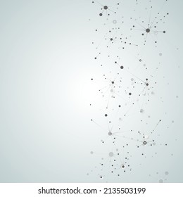 Molecular atom line connection background. Abstract element science structure design